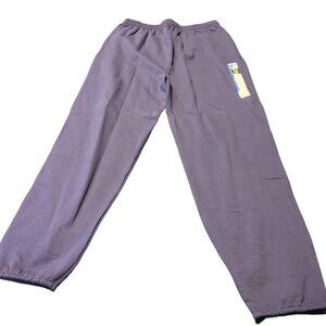 Hanes Sweat Pants Men's L Blue Drawstring Waist Premium ECOSMART Polycotton